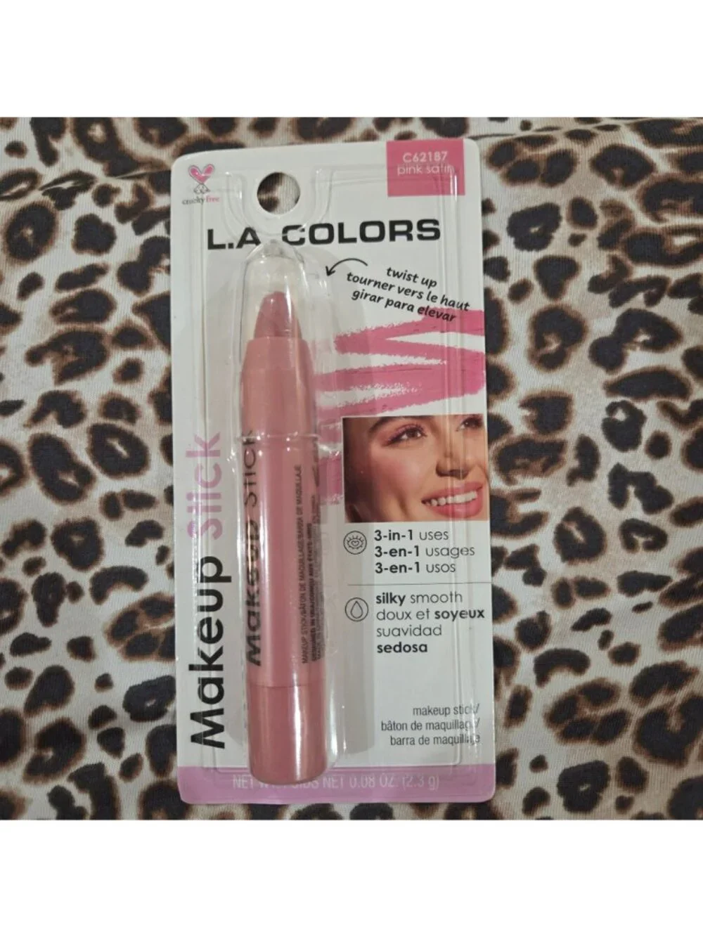 L.A. Colors Liquid Blush Amore & 3-In-1 Pink Satin Makeup Stick Duo - Creamy Ble